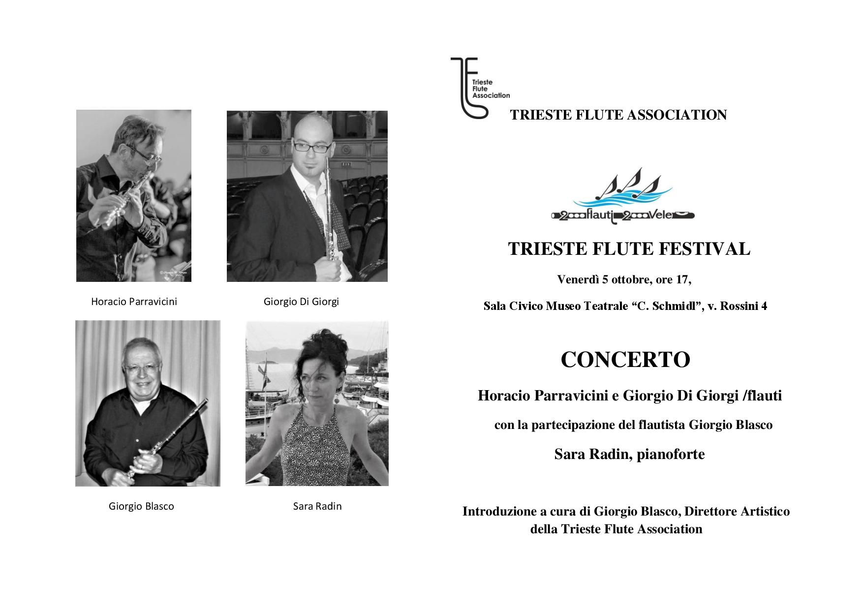 Recital on October 5, 2018 at Trieste Flute Festival - Horacio Parravicini